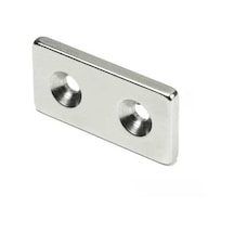 Neodyum Mıknatıs 40X20X10\5X5 Köşeli Havşa Delikli , Adet Seçmeli 1 Adet
