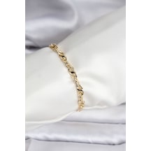 14k Gold Renk Kaplama Zincir Model Cm Kadın Bileklik - Özel Seri Bzsurn011744 Altın