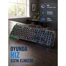 Mey İthalat Profesyonel Klavye Mouse Seti - Rgb Işıklı, Türkçe Q, Dpı Ayarlı, Dayanıklı Gövde