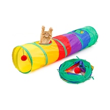Justie Pet Gökkuşağı Katlanabilir Kedi Oyun Tüneli