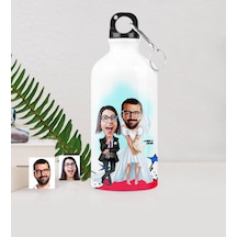 Kişiye Özel Sevgililer Karikatürlü Metal Suluk 500 Ml. - 16