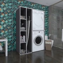 Kenzlife Çamaşır-Kurutma Makinesi Dolabı Alyusha Sol Gri 180*120*60 Banyo Kapaksız Arkalıksız Çok Renkli