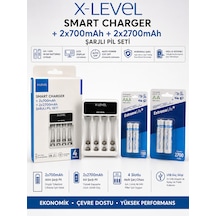 X-level Ch1-201al Lcd Akıllı Pil Şarj Cihazı + 2x Efcell Aa 2700mah + 2x Efcell Aaa 700mah Şarj Edilebilir Pil Seti