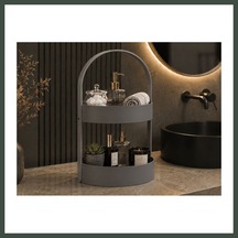 Bezos 3d Baskı İki Katlı Banyo Düzenleyici - Taşınabilir Organizer Ve Saklama Standı-gri Nhr