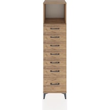 Hyperion Dolap Tek Raflı 7 Çekmeceli 44x44x182 Çam-çam Çam