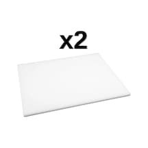 2'li Türkay 60x40x4 Cm Polietilen Kesme Tahtası Kesim Levhası Naturel/beyaz 4795