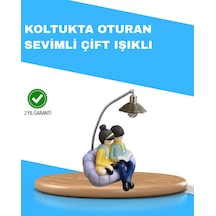 Romantik Çift Temalı Dekoratif Masa Lambası Yumuşak Led Işık Çok Renkli