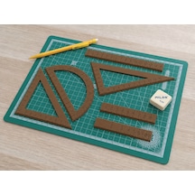 3d Baskı Geometri Cetvel Seti - İletki, Gönye Ve Ölçüm Araçları - Kahverengi