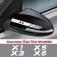 Bmw X1 X2 X3 X4 X5 X6 X7 Yan Ayna Şerit Oto Sticker Etiket 2 Adet 20 X 2 Cm