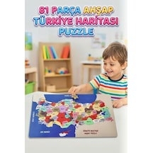 81 Parça Ahşap Türkiye Haritası Puzzle Eğitici Ve Öğretici Ahşap Türkiye Haritası Puzzle
