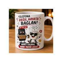 Komik Tasarımlı Kupa Bardak Beyaz Beyaz