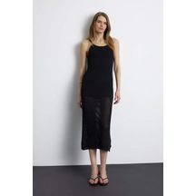 DeFacto Halter Yaka Basic Düz Kolsuz Maxi Elbise E9918AX25SMBK81
