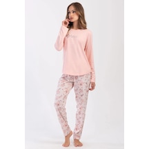 Vienetta 403246 Geniş Büyük Beden Kadın Pijama Takımı Pembe V2 Pembe