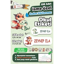 Okul Etiketi Kalem Defter İsimli Etiket Isim Yazılabilen Sevimli Hayvanlar - 190 Adet Özel Tasarım Çok Renkli