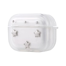 Airpods Uyumlu  Pro 2 Zore Airbag 44 Airbag Tasarımlı Simli Şeffaf Kutup Kılıf Yıldız