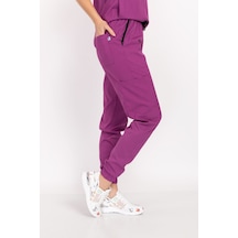Mor Likralı Jogger Pantolon