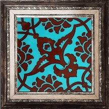 Armada Çini 20X20 Cm Sp 83 Turkuaz Kahve Kütahya Çini Seramik