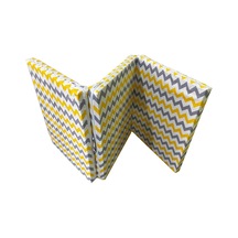 Viphomeconcept Katlanır Yer Yatağı Sünger Yatak Sarı Gri Zikzak 80X180 Cm-7 Cm