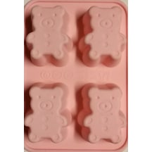 Silikon Kek Kalıbı Mini 4 Lü Ayıcık