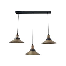 Rys Retro Eskitme Kaplama 3 Lü Masa Üstü Sıralı Dekoratif Rustik Sarkıt Avize Çap 60 Cm Beyaz