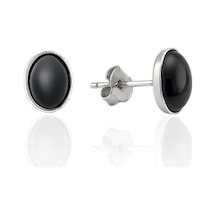 Oya Silver Oniks Taşlı Oval Gümüş Küpe 0.8x0.6cm Oyok375 Oya Silver Oniks Taşlı Oval Gümüş Küpe 0.8x0.6cm Oyok375