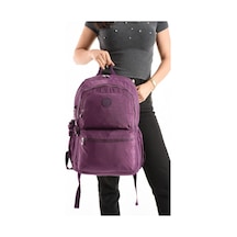 Baginn Unisex Kadın Sırt Çantası Gümlük Kullanıma Uygun Büyük Boy Seyahat Çantası 43 30 Cm Okul Çantası Mor