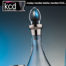 Kcd Soprano Platin Dekor Yaldızlı Desenli Kapaklı Cam Şişe Sürahi