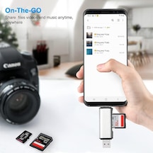 Ads-103 Macbook Uyumlu Type-c To Usb 3.0 Flash Otg Veri Aktarım Sd Tf Tak Çalıştır Kart Okuyucu