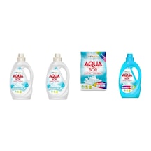 Aquabor Doğal Mineralli Sıvı Beyaz + Sıvı Beyaz + 4 Kg Renkliler + Sıvı Renkliler 4 Lü Set