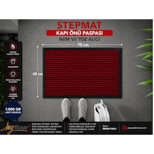 Nem Alıcı Toz Tutucu Çamur Sıyırıcı Pvc Taban Ve Pvc Bordürlü Bordo Meridyen Rip Halılı Kapı Önü Paspası