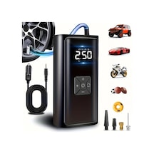 Meridiangoods Portable Tire Inflator Air Pump Mini Hava Kompresörü Dijital Göstergeli Otomatik Stop