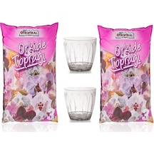 Orkide Toprağı 6L 2 Adet Şeffaf Orkide Saksısı 1.5 L
