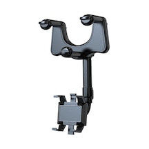 Springsun Siyah Oto Geri Görüş Aynası Telefon Tutucusu - 360 Dönebilen Abs Malzeme, 60-90mm Telefon Genişliği