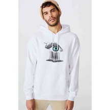 Mother Earth Save Mother Eyes Baskılı Beyaz Erkek Kapşonlu Sweat Mother Earth Save Mother Eyes Baskılı Beyaz Erkek Kapşonlu Sweat