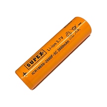 Supex Icr18650 3.7v 2600mah Li-ion Şarjlı Pil 5c Deşarj Akımı Başsız