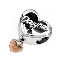 Fubena Daughter Yazılı Kapl Sallantılı Charm Gümüş