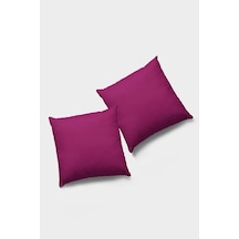 Fuşya Düz Sade 2'li Set Çift Taraflı Kırlent Kılıfı 2krl015n11