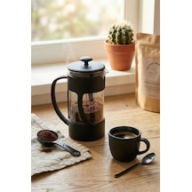 350 Ml Borosilikat Cam French Press & Siyah Modern Kahve Ve Bitki Çayı Demleme Gereci Siyah