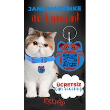Petjoo 5.Jane Martinke Kırmızı-Mavi Qr'lı Kedi Künyesi