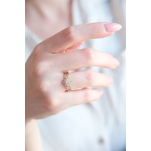 Gümüş Kaplama Ayarlanabilir Kuzey Yıldızı Yüzük Çok Renkli