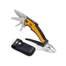 Erpillar Çok Fonksiyonlu Alet 9'u 1 Arada, X-large, Uzun Burun Pense, Tel Kesici, Bıçak, Şişe Açacağı, Tornavida, Testere Bıçağı, Keseli - Sarı 980045