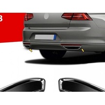 Volkswagen Passat B8 2014-2019 Krom Egzoz Difizör 2 Parça Paslanmaz Çelik