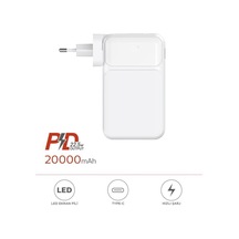Tr 1027 20000 Mah Type-c Lightning 22,5 W Hızlı Şarj Dijital Göstergeli Powerbank 10270690 Beyaz