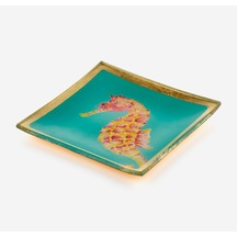 Mavi Cam Seahorse Dekoratif Tabak 10x0,8x10 Cm