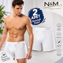 Erdem Erkek Beyaz Pamuk Air Slim Boxer-2'li Paket- 1428bw