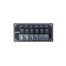 6 Anahtarli Izoleli Yatay Switch Panel / Tekne ve Karavan Sigorta