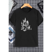 Unisex Kadın Erkek Tavşan Ip Baskılı Oversize T-shirt Siyah Mck2299 Siyah Unisex Kadın Erkek Tavşan Ip Baskılı Oversize T-shirt Siyah Mck2299 Siyah