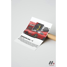 Mazda Rx-7 Jdm Araba Posteri, Çerçevesiz Yüksek Kalite Duvar Afişi - Oto Severlere Özel Hediye