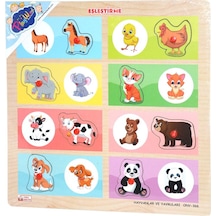 Ony-366-367 Ahşap Tutmalı Eşleştirme -Hayvanlar Ve Yavruları.