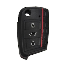 Volkswagen Polo Uyumlu Golf Uyumlu 7 Gtı Silikon Anahtar Kılıfı Siyah
